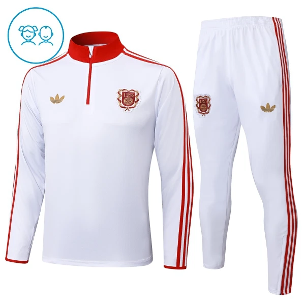 FC Bayern München Trainingssweaterset Kind 2024/25 Kwartrits Witte FC Bayern München Trainingssweaterset Kind 2024/25 Kwartrits Witte