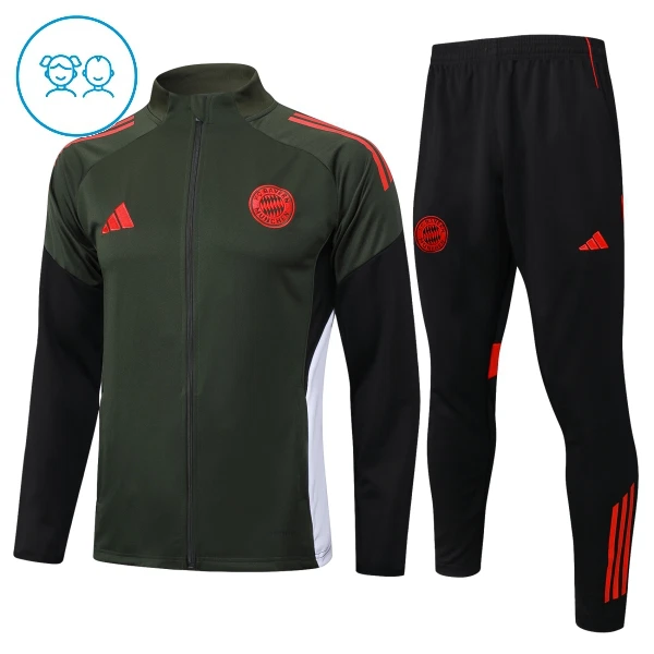 FC Bayern München Trainingssweaterset Kind 2025/26 Kwartrits Groene FC Bayern München Trainingssweaterset Kind 2025/26 Kwartrits Groene