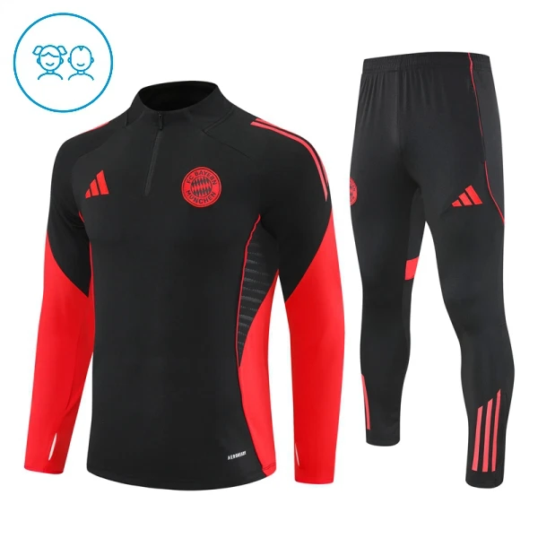 FC Bayern München Trainingssweaterset Kind 2025/26 Kwartrits Zwarte FC Bayern München Trainingssweaterset Kind 2025/26 Kwartrits Zwarte