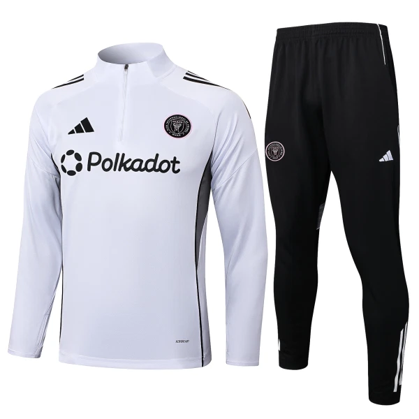 Inter Miami CF Trainingssweaterset Heren 2025/26 Kwartrits Witte Inter Miami CF Trainingssweaterset Heren 2025/26 Kwartrits Witte