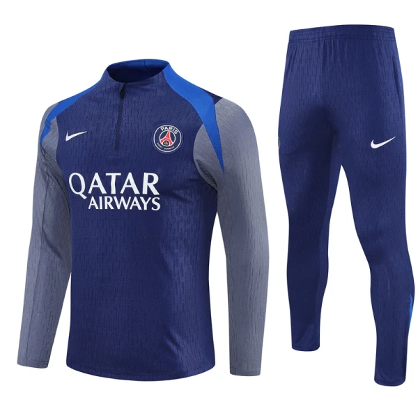 Paris Saint-Germain Trainingssweaterset Heren 2025/26 Kwartrits Grijze Paris Saint-Germain Trainingssweaterset Heren 2025/26 Kwartrits Grijze