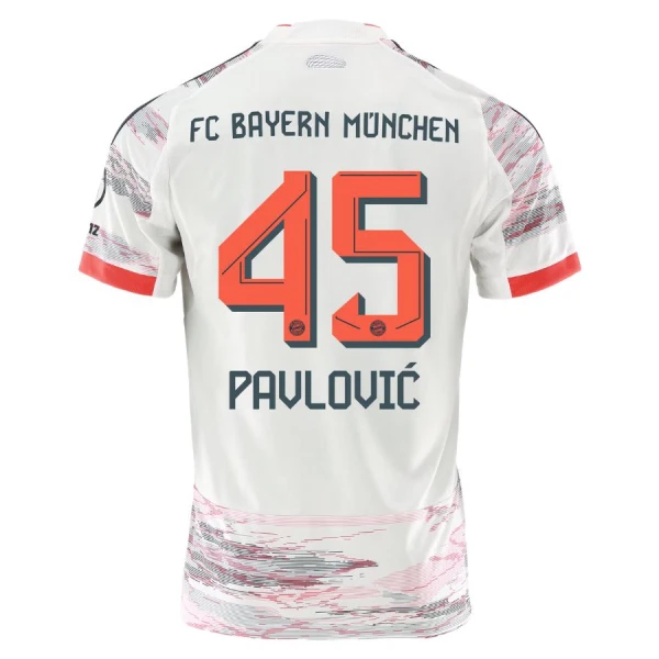 FC Bayern München Aleksandar Pavlovic 45 Shirt Heren Uit 2025/26 FC Bayern München Aleksandar Pavlovic 45 Shirt Heren Uit 2025/26