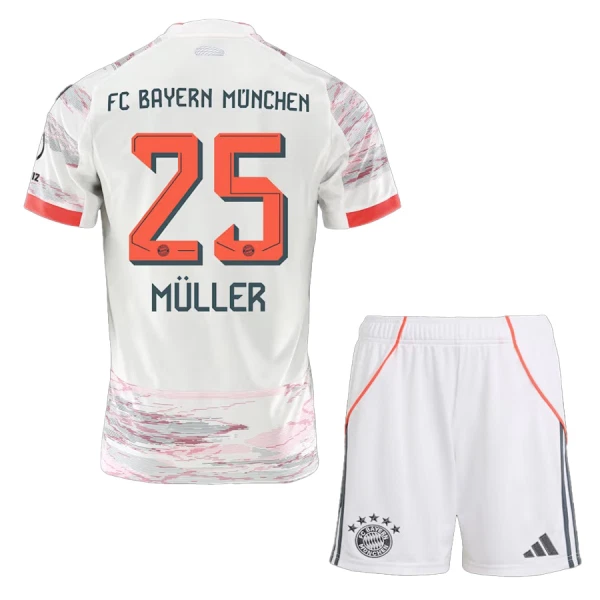 FC Bayern München Thomas Müller 25 Tenue Kind Uit 2025/26 FC Bayern München Thomas Müller 25 Tenue Kind Uit 2025/26