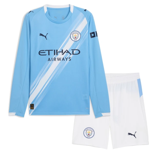 Manchester City Tenue Kind Thuis 2025/26 Lange Mouw Manchester City Tenue Kind Thuis 2025/26 Lange Mouw