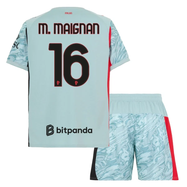 AC Milan M. Maignan 16 Keeper Tenue Kind 2025/26 Blauwe AC Milan M. Maignan 16 Keeper Tenue Kind 2025/26 Blauwe