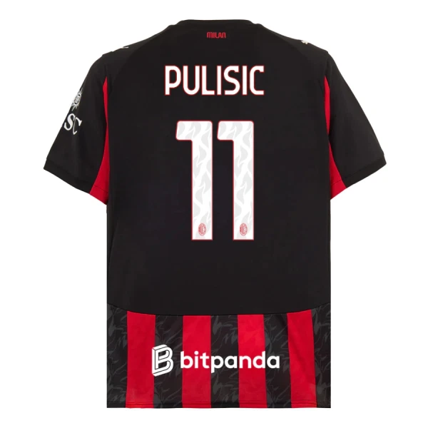 AC Milan Pulisic 11 Shirt Heren Thuis 2025/26 AC Milan Pulisic 11 Shirt Heren Thuis 2025/26