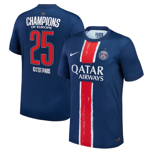 Paris Saint-Germain 1 Star Champions of Europe Shirt Heren Thuis 2024/25 Paris Saint-Germain 1 Star Champions of Europe Shirt Heren Thuis 2024/25