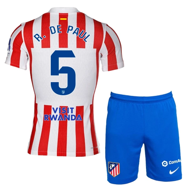 Atlético Madrid R. De Paul 5 Tenue Kind Thuis 2025/26 Atlético Madrid R. De Paul 5 Tenue Kind Thuis 2025/26