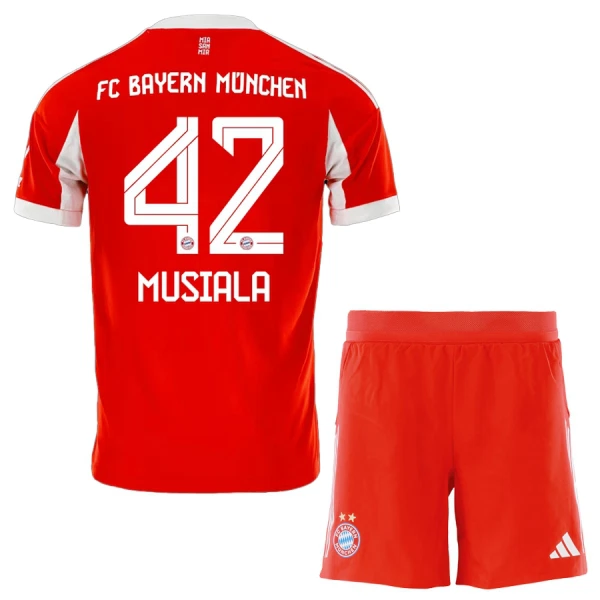 FC Bayern München Jamal Musiala 42 Tenue Kind Thuis 2025/26 FC Bayern München Jamal Musiala 42 Tenue Kind Thuis 2025/26