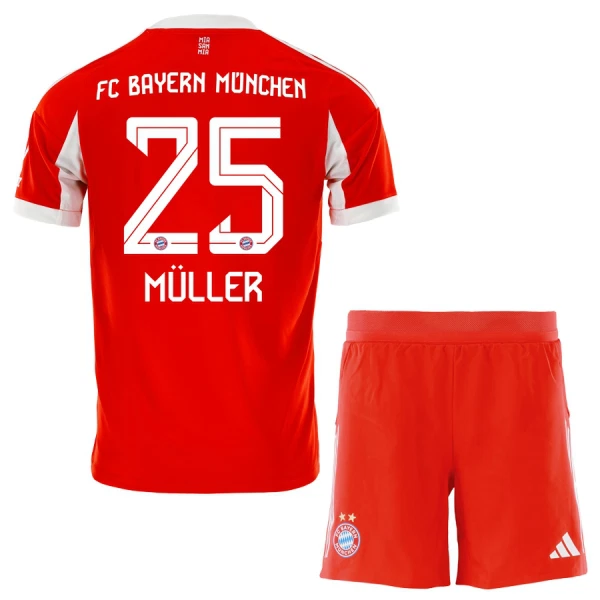 FC Bayern München Thomas Müller 25 Tenue Kind Thuis 2025/26 FC Bayern München Thomas Müller 25 Tenue Kind Thuis 2025/26