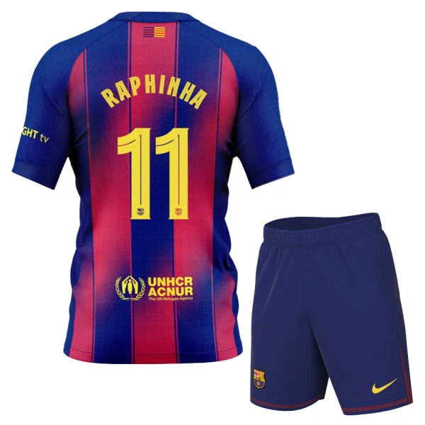 FC Barcelona Raphinha 11 Tenue Kind Thuis 2025/26 FC Barcelona Raphinha 11 Tenue Kind Thuis 2025/26