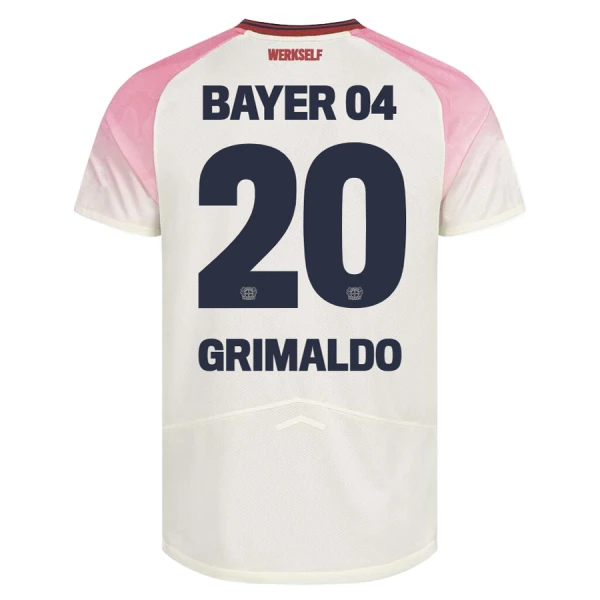 Bayer Leverkusen Alejandro Grimaldo 20 Shirt Heren Uit 2025/26 Bayer Leverkusen Alejandro Grimaldo 20 Shirt Heren Uit 2025/26
