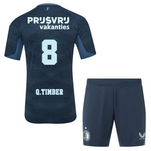 Feyenoord Rotterdam Q. Timber 8 Tenue Kind Uit 2025/26 Feyenoord Rotterdam Q. Timber 8 Tenue Kind Uit 2025/26