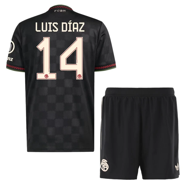 FC Bayern München Luis Díaz 14 Tenue Kind Derde 2025/26 FC Bayern München Luis Díaz 14 Tenue Kind Derde 2025/26