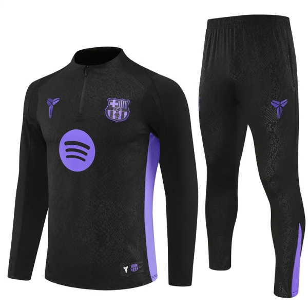 FC Barcelona Trainingssweaterset Heren 2025/26 Kwartrits Zwarte