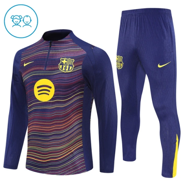 FC Barcelona Trainingssweaterset Kind 2025/26 Kwartrits Grijze