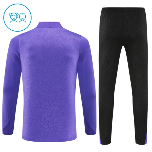 FC Barcelona Trainingssweaterset Kind 2025/26 Kwartrits Purper
