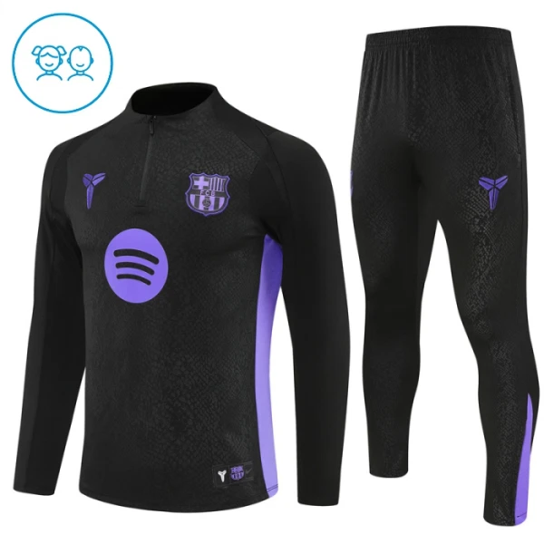 FC Barcelona Trainingssweaterset Kind 2025/26 Kwartrits Zwarte