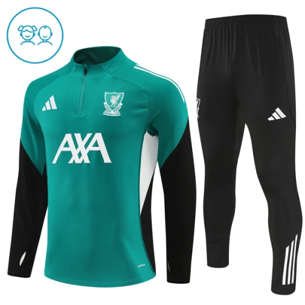 Liverpool Trainingssweaterset Kind 2025/26 Kwartrits Groene