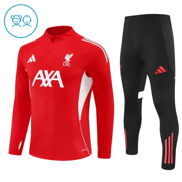Liverpool Trainingssweaterset Kind 2025/26 Kwartrits Rode