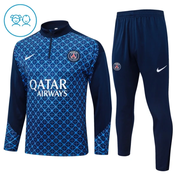 Paris Saint-Germain Trainingssweaterset Kind 2025/26 Kwartrits Blauwe Paris Saint-Germain Trainingssweaterset Kind 2025/26 Kwartrits Blauwe