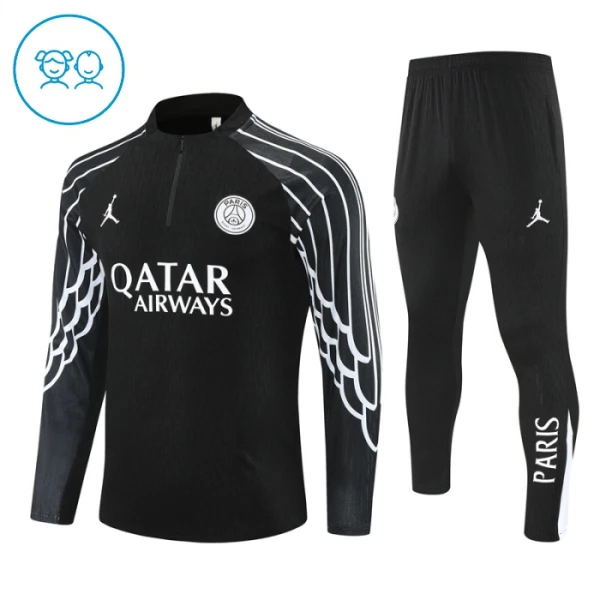 Paris Saint-Germain Trainingssweaterset Kind 2025/26 Kwartrits Zwarte