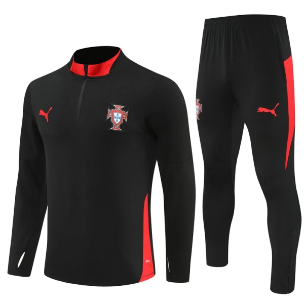 Portugal Trainingssweaterset Heren 2025/26 Kwartrits Zwarte