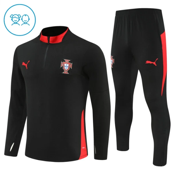 Portugal Trainingssweaterset Kind 2025/26 Kwartrits Zwarte
