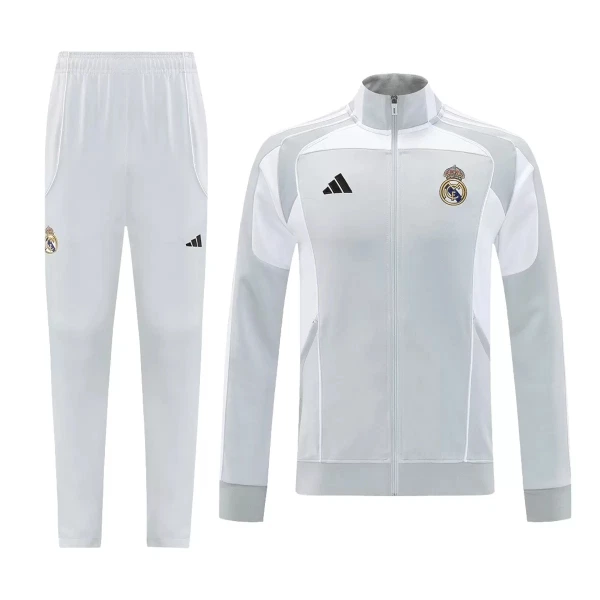 Real Madrid Trainingsjack Pak Heren 2025/26 Grijze Real Madrid Trainingsjack Pak Heren 2025/26 Grijze