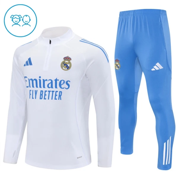 Real Madrid Trainingssweaterset Kind 2025/26 Kwartrits Witte