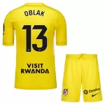 Atlético Madrid Oblak 13 Keeper Tenue Kind 2025/26 Gele