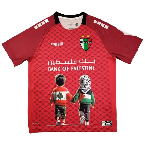 Club Deportivo Palestino Shirt Heren 2025 Rode - Speciaal Club Deportivo Palestino Shirt Heren 2025 Rode - Speciaal