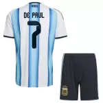 Argentinië De Paul 7 Tenue Kind Thuis WK 2026