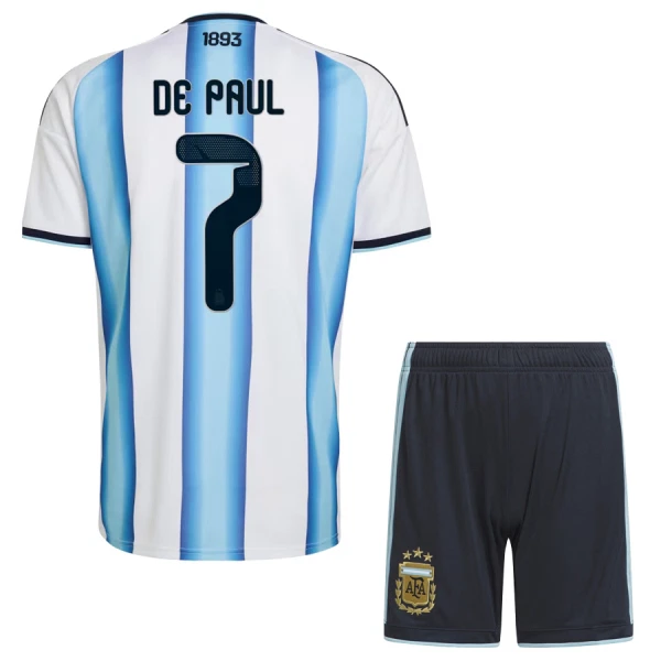 Argentinië De Paul 7 Tenue Kind Thuis WK 2026