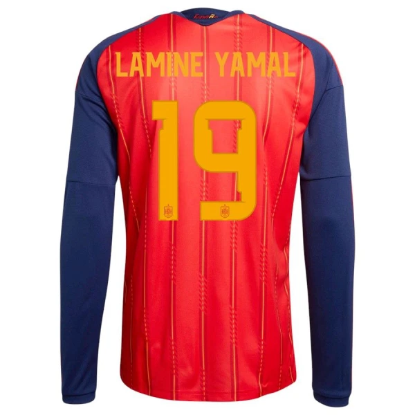 Spanje Lamine Yamal 19 Shirt Heren Thuis WK 2026 Lange Mouw