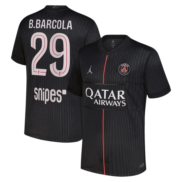 Paris Saint-Germain B. Barcola 29 Shirt Heren Vierde Jordan 2025/26