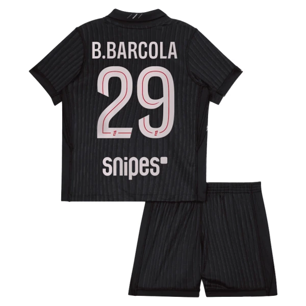 Paris Saint-Germain B. Barcola 29 Tenue Kind Vierde Jordan 2025/26