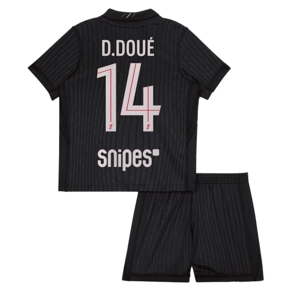 Paris Saint-Germain D. Doue 14 Tenue Kind Vierde Jordan 2025/26