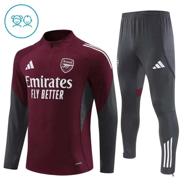 Arsenal Trainingssweaterset Kind 2025/26 Kwartrits Rode