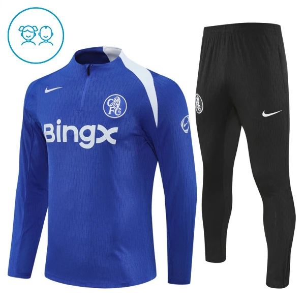 Chelsea Trainingssweaterset Kind 2025/26 Kwartrits Blauwe