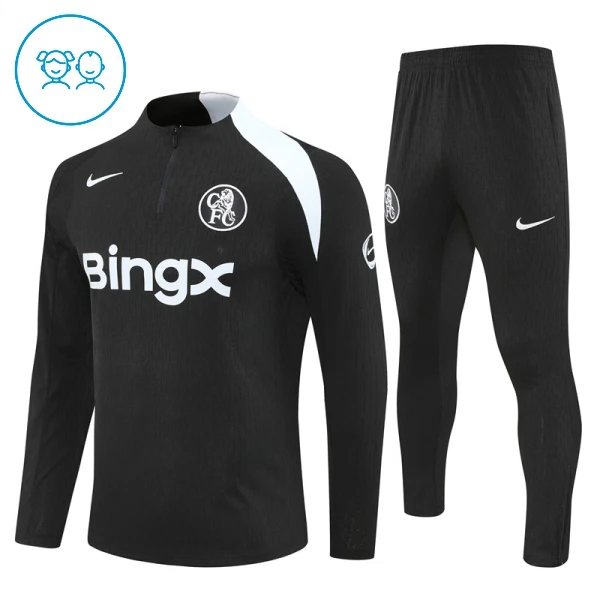 Chelsea Trainingssweaterset Kind 2025/26 Kwartrits Zwarte