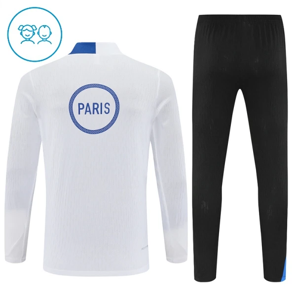 Paris Saint-Germain Trainingssweaterset Kind 2025/26 Kwartrits Witte