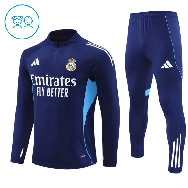 Real Madrid Trainingssweaterset Kind 2025/26 Kwartrits Grijze