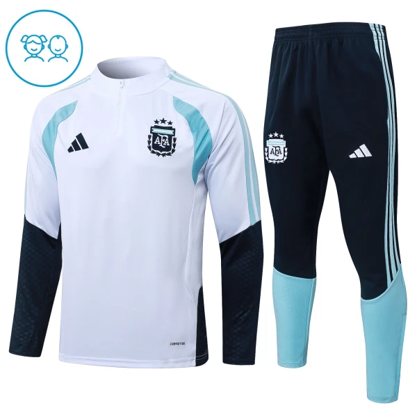 Argentinië Trainingssweaterset Kind 2026/27 Kwartrits Witte