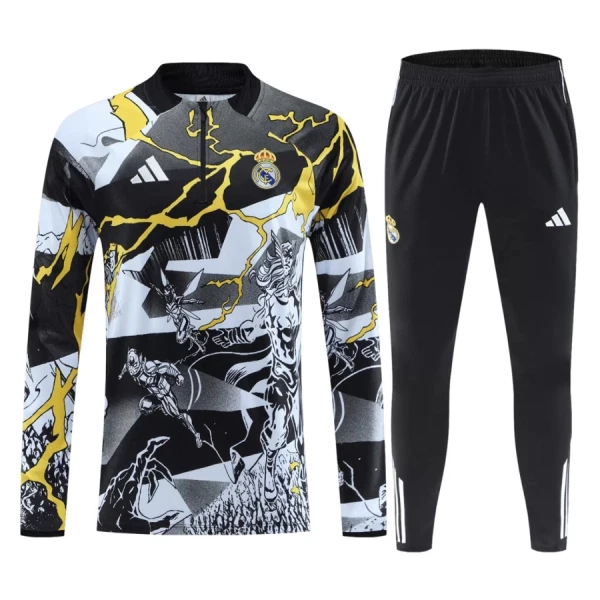 Real Madrid Marvel Trainingssweaterset Heren 2026/27 Kwartrits Zwarte