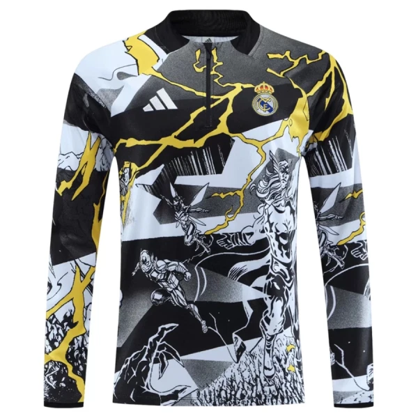 Real Madrid Marvel Trainingssweaterset Heren 2026/27 Kwartrits Zwarte
