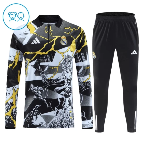 Real Madrid Marvel Trainingssweaterset Kind 2026/27 Kwartrits Zwarte