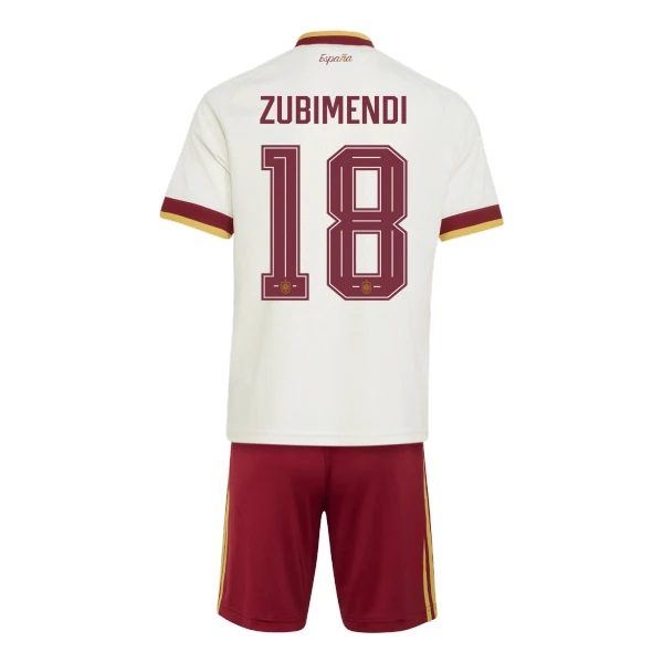 Spanje Zubimendi 18 Tenue Kind Uit WK 2026
