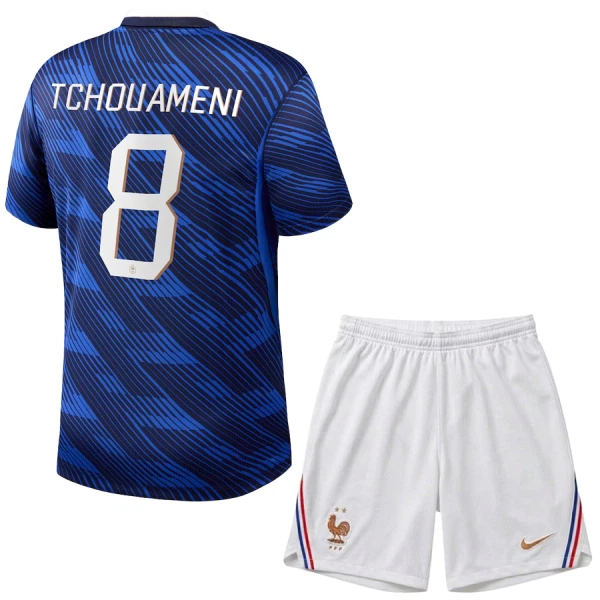 Frankrijk Tchouaméni 8 Tenue Kind Thuis WK 2026