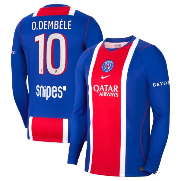 Paris Saint-Germain O. Dembele 10 Shirt Heren Thuis 2026/27 Lange Mouw Paris Saint-Germain O. Dembele 10 Shirt Heren Thuis 2026/27 Lange Mouw
